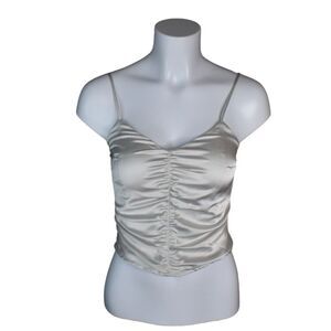 Abercrombie and Fitch Ruched Camisole Silver Gray Womens XS
